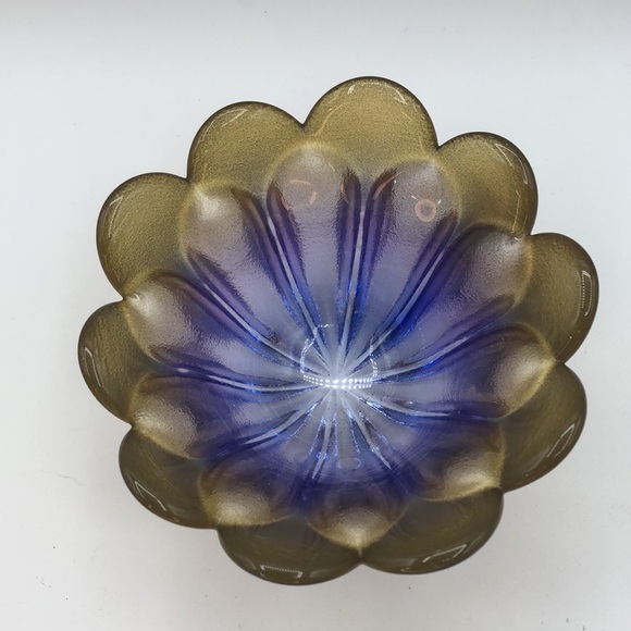 SOLD Waltherglas Germany Flower Bowl Lilac & Gold Tulip Bowl Art Glass - Picture 4 of 6